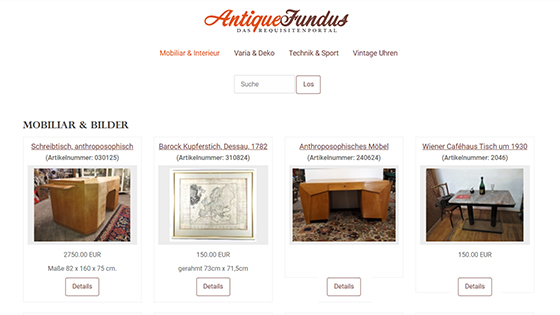 Produktkatalog AntiqueFundus