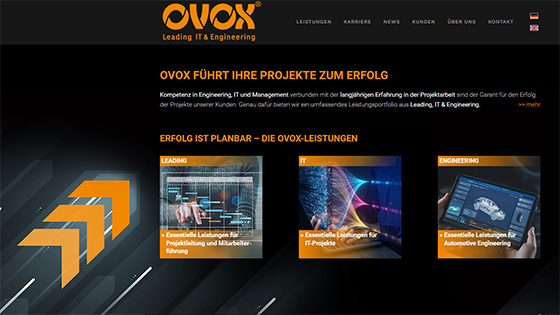 Webseite OVOX GmbH
